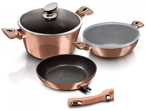 Set oale si tigai (6 piese) Rose Gold Metallic Line BerlingerHaus BH 7051