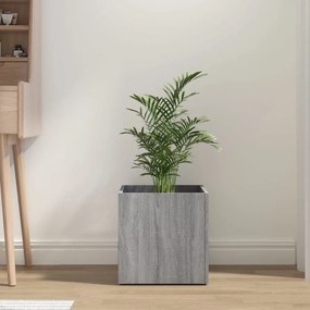 Jardiniera cutie, stejar sonoma, 40x40x40 cm, lemn compozit 1, sonoma gri
