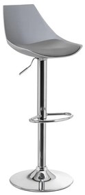 Scaune de bar gri cu înălțime ajustabilă 2 buc. din imitație de piele (înălțime șezut 56,5 cm) – Casa Selección