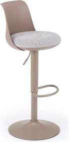 Scaun bar H127, cappuccino/gri, stofa clasica/polipropilena/metal, 40x