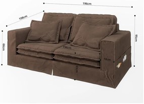 Canapea maro închis 196 cm Nora – Ropez