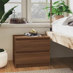 815827 vidaXL Noptiere, 2 buc., stejar maro, 50x39x43,5 cm, lemn prelucrat