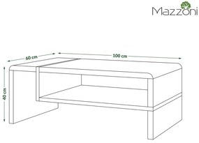 Mazzoni FOLK Bej (Șampanie)/Negru - MĂSUȚĂ MODERNĂ CU RAFT