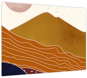 Tablou pe sticlă - Apus de soare (70x50 cm)