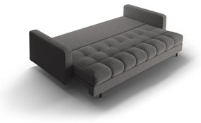 Canapea gri închis extensibilă, cu spațiu de depozitare cu tapițerie din țesătură bouclé 222 cm Bali – Cosmopolitan Design