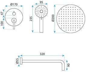 Set de dus incastrat Rea Ontario auriu periat + BOX