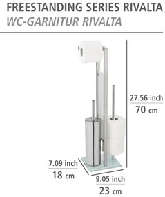 Suport pentru perie WC și hârtie igienică Wenko Rivalta, argintiu