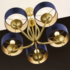 Jupiter 2114 - Candelabru pe tijă KASZMIR 5xE27/15W/230V albastru/auriu