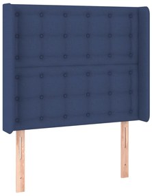 vidaXL Tăblie de pat cu aripioare, albastru, 103x16x118/128 cm, textil