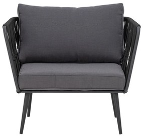 Fotoliu de exterior, negru, din metal, Pavone