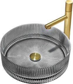 Mexen Eiva chiuveta de blat din sticlă 39 x 39 cm, neagră - 24163970