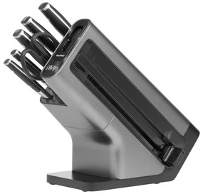 Set cutite cu ascutitor si suport Ninja K32014EUUK, 6 piese, StaySharp, Design ergonomic, Argintiu/Negru