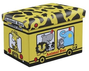 Cutie de depozitare NOVOKIDS™ Toy Box, functie taburet copii, sezut tapitat, dimensiuni 48X32X32 cm, Girafa