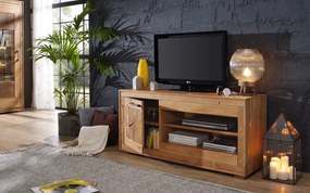 Comodă TV lemn masiv Rustic Home, 130 × 46 × 62,1 cm