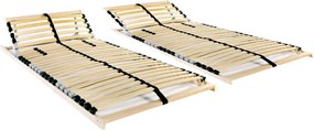 vidaXL Baze de pat cu șipci, 2 buc., 28 șipci, 7 zone, 80 x 200 cm