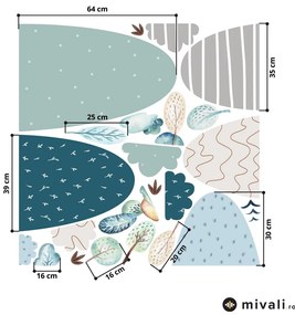 Autocolante de perete - Dealuri și copaci