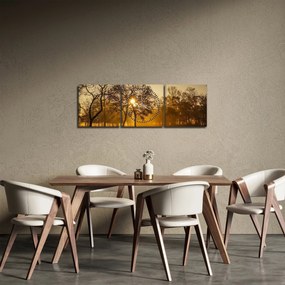 Tablou cu răsăsrit de soare (cu ceas) (90x30 cm)
