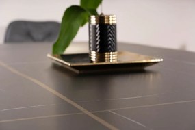 Masa extensibila Infinity Ceramic negru/negru mat - L160-240 cm