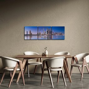 Tablou cu zgârie norii (cu ceas) (90x30 cm)