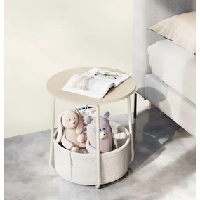 Masă laterală NOIRA crem/albă