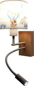 Brilagi - LED Flex. lampă BOBO WOOD 1xE27/25W/230V + LED/3W stejar/alb/albastru/miere