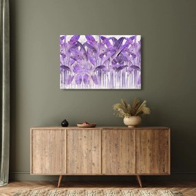 Tablou - Frunze violet în tencuială (90x60 cm)