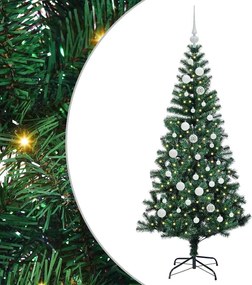 vidaXL Pom de Crăciun artificial pre-iluminat cu 150 LED Verde 150 cm