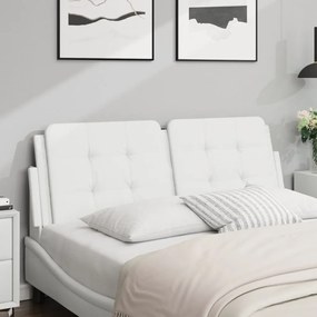 374860 vidaXL Pernă pentru tăblie pat, alb, 140 cm, piele artificială
