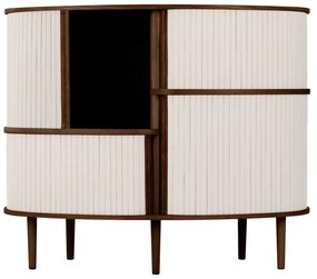 Dulap maro-bej cu aspect de lemn de stejar cu ușă glisantă 120x100x50 cm Audacious – UMAGE