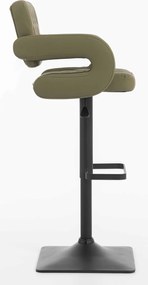 HR8403KW Scaun Khaki Piele Ecologica Premium Soft cu Bază Neagră