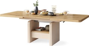 Mazzoni LEXUS Stejar Artisan/Bej (Șampanie) - MĂSUȚĂ DE CAFEA EXTENSIBILĂ MODERNĂ