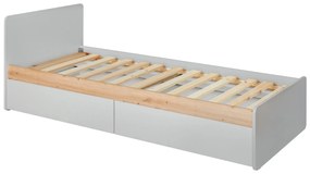Pat de o persoană 90 cm Voncile 20 ASPG VV BT (gri perlă + stejar artrisan) (cu somieră). 1024252