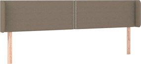 vidaXL Tăblie de pat cu aripioare gri taupe 203x16x78/88 cm textil