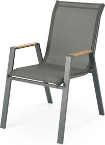 Scaun gradina HOVER, gri, plasa/metal, 54x73x90 cm