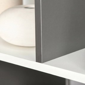 HOMCOM Bibliotecă Mobilă cu 8 Rafturi pentru Sufragerie și Dormitor, 100x24x124 cm, Gri Închis | Aosom Romania