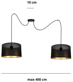 Lustră pe cablu ALDO 2xE27/60W/230V neagră