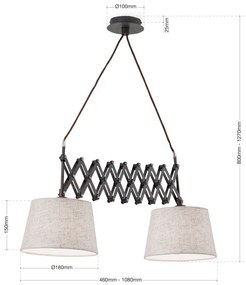 Lustra design vintage cu brat extensibil Factory