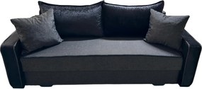 Canapea LARISA extensibila, 3 locuri, lada de depozitare, stofa negru, 220x95x85 Negru, Stofa