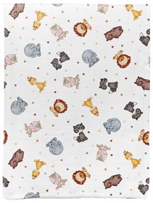 Pătură pentru copii albă din muselină 75x100 cm Zoo – Mijolnir
