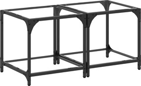 vidaXL Mese cafea blat din sticlă transparentă 2 buc. 40x40x40 cm oțel