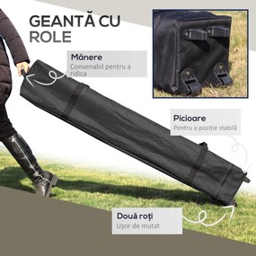 Outsunny Pavilion Pliabil Pop-Up 4x4 m cu Înălțime Reglabilă pe 3 Niveluri, Pavilion de Exterior cu Plasă de Țânțari, Saci de Nisip, Geantă de Transport, UV50+, pentru Grădină, Camping, Petreceri, Bej | Aosom Romania
