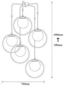 Lustră metalică Opviq lights Satyros, negru