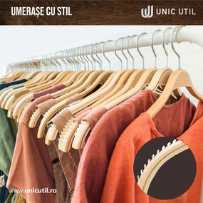 umerase tricouri din lemn cu margini de cauciuc anti-alunecare, natur, UUUM08