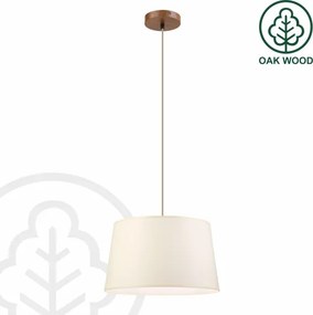 Lustră suspendată pe cablu AIDA 1xE27/15W/230V, Ø 35 cm, stejar/crem