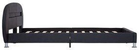 Cadru de pat cu LED, negru, 140 x 200 cm, piele ecologica Negru, 140 x 200 cm