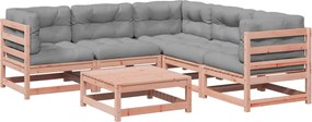 vidaXL Set canapele grădină cu perne, 6 piese, lemn masiv brad douglas
