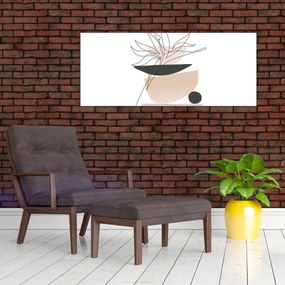 Tablou - Linie de artă flori N⁰1 (120x50 cm)