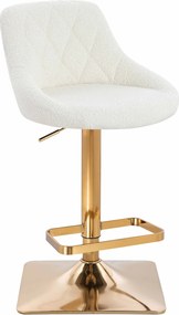 HR1054KW Scaun Crem Boucle cu Bază Aurie