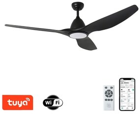 ZEVENTI - Ventilator de tavan URBINO LED, 20W/230V, Wi-Fi Tuya, negru + telecomandă