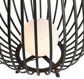 Lampa de podea de design neagra cu opal 110 cm - Angela